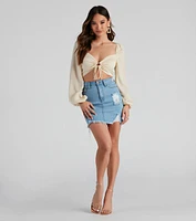 Silky Splendor Tie-Front Crop Top