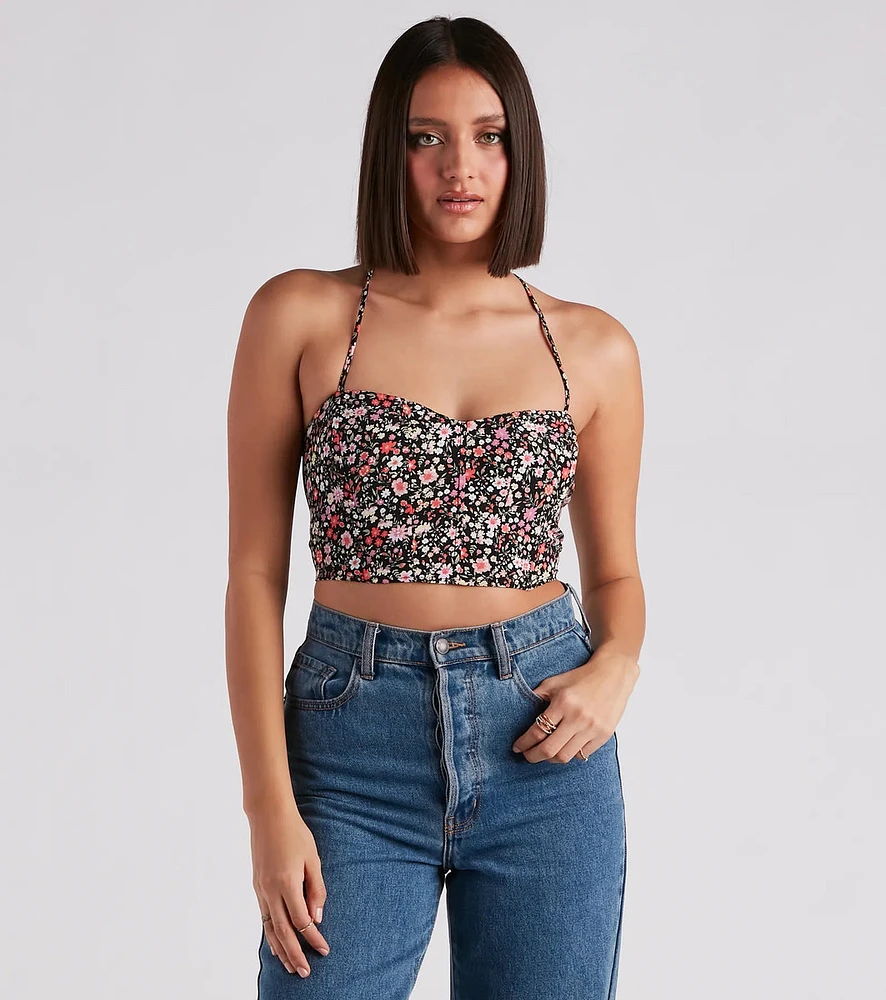 Spring Blooms Ditsy Floral Crop Top