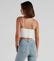 Sultry Deets Lace-Up Corset Top