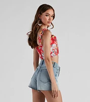 Flower Garden Tie Strap Bustier