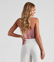 She's Glowing Sequin Corset Top