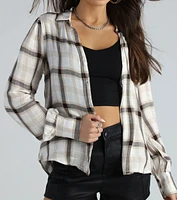 Days Plaid Button Down Shirt Top