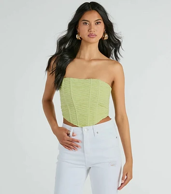 The Spotlight Strapless Ruched Corset Top