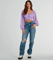 Such A Daydream Chiffon Crop Top