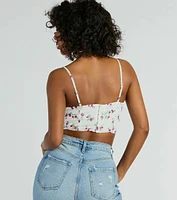 Perfect Harmony Cowl Neck Floral Crop Top