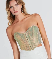 Illuminate Sparkle Sequin Corset Top