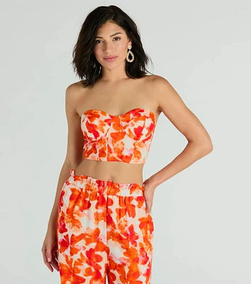 Make Some Noise Strapless Printed Bustier