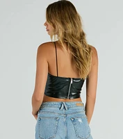 Hot And Dangerous Faux Leather Crop Top