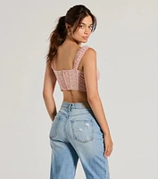 Summer Fling Sweetheart Eyelet Corset Top