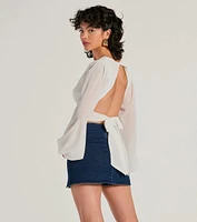 Chic Credentials Long Sleeve Open Back Chiffon Top