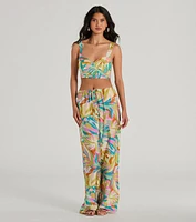 Getaway Retreat Sweetheart Tropical Crop Top