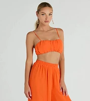 Gorgeous Allure Ruched Chiffon Bra Top