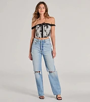 Daring Confidence Off-The-Shoulder Corset Top