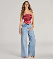 Chic Style Satin Cropped Tube Top