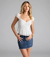 Girl Next Door Peplum Chiffon Crop Top