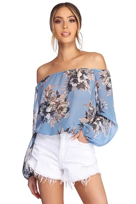 Flower Power Off The Shoulder Top