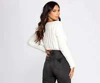 Treat Yourself Chenille Cropped Sweater