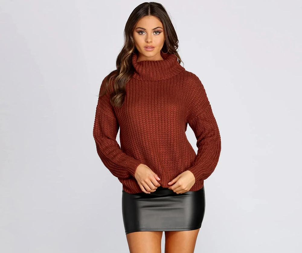 Open Back Turtleneck Sweater