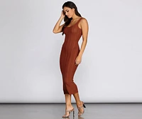 Falling For Knit Midi Dress