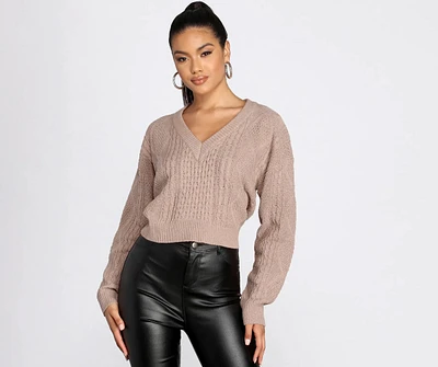 Tie Back Cropped Sweater