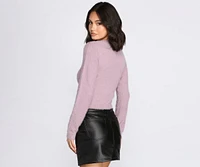 Eyelash Knit Crew Neck Top