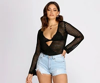 Bohemian Crochet Bell Sleeve Bodysuit