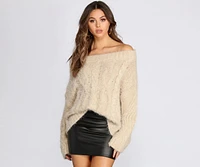 Off The Shoulder Cozy Knit Sweater