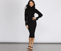 Caught The Midi Turtleneck Sweater Dress