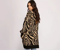 Wild Side Zebra Print Cardigan