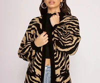 Wild Side Zebra Print Cardigan