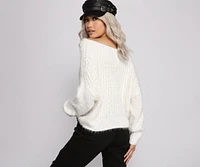 Cozy Eyelash Knit Off The Shoulder Sweater