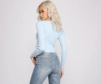 Trendy Girl Ribbed Knit Crop Top