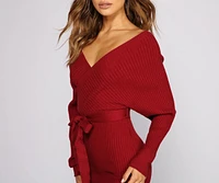 Keeping Knit Casual Ribbed Mini Dress