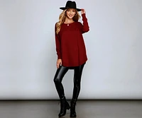 Cozy Basic Lattice Back Tunic