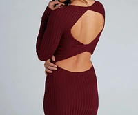 Chic Twist Long Sleeve Midi Dress