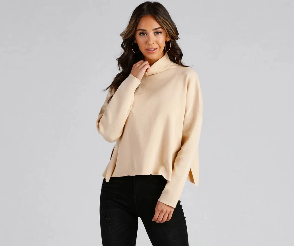 Keeping Knit Cozy Turtleneck Sweater