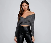 Cute Chills Surplice Crop Sweater