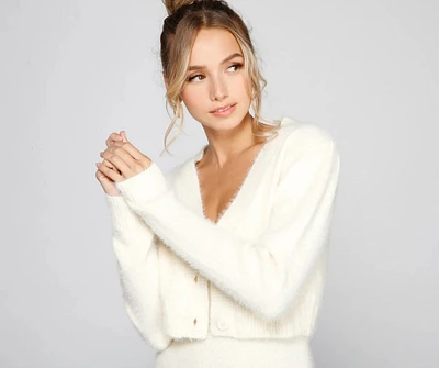 Cozy Trends Eyelash Knit Cardigan