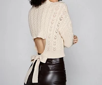 Casual Cuddles Tie-Back Sweater