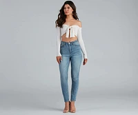 A Trendy Look Tie-Front Crop Top