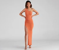 Keep It Sleek Asymmetric Maxi Dress