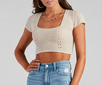 Girl Next Door Crochet Crop Top