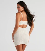 Keep It Cute Cable Knit Mini Dress