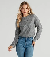 Cable Knit Vibes Crop Sweater