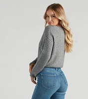 Cable Knit Vibes Crop Sweater