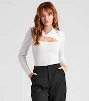 Flirty Twist-Front Cutout Crop Top