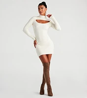 Winter Bliss Cutout Sweater Dress