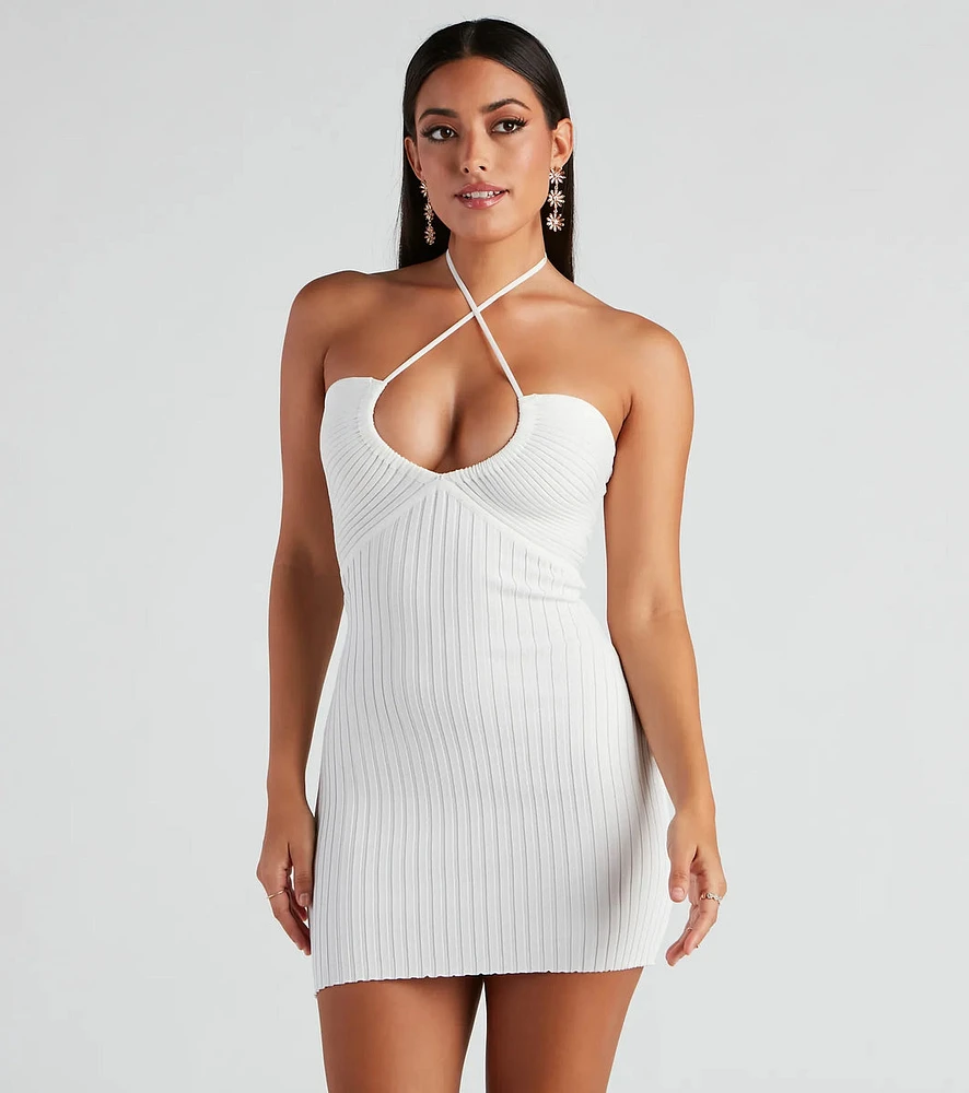 Take A Trip Sweater Halter Dress