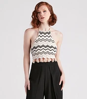 Under The Sun Chevron Knit Sweater Top