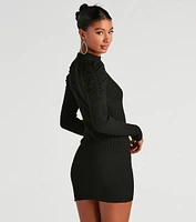 Chic Perfection Mock Neck Sweater Dress